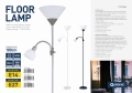 Nowoczesna lampa podłogowa E27+E14 Szara