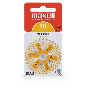 MAXELL BATTERY ZINK AIR PR536 (10) HEARING AID 6PK BLISTER 790418.00.EU