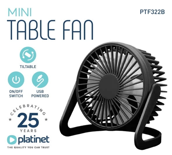 PLATINET TABLE FAN WENTYLATOR USB WHITE [46173]