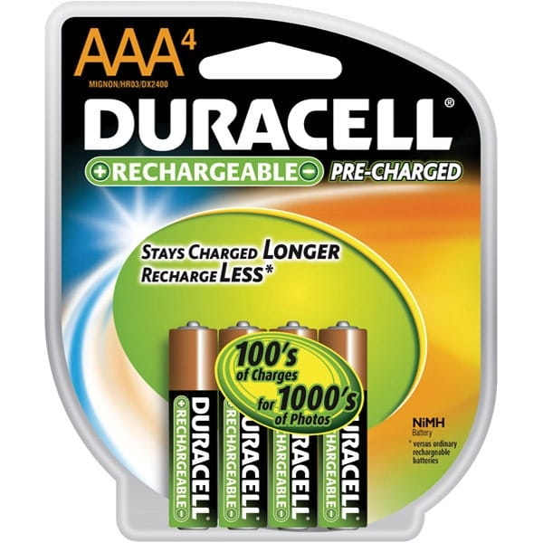 DURACELL ACCUMULATOR HR03 AAA 900mAh NiMH DX2400 PRE CHARGED BLISTER*4
