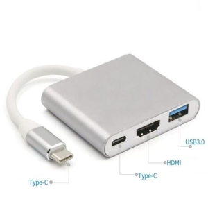 PLATINET MEDIA HUB USB-C 3.2 GEN1 5GB/S 3IN1 HDMI 4K USB-A 3.2 USB-C PD 100W ALUMINUM [46241]