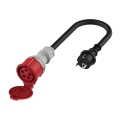 Adapter EV Schuko 16A (męski) na CEE 16A (czerwony, 3-fazowy, żeński)