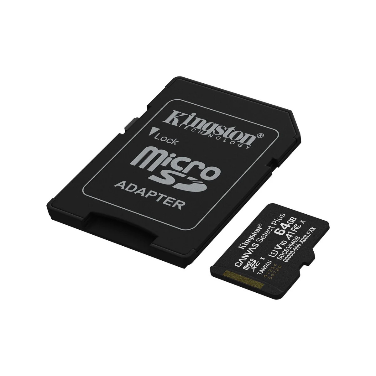 KINGSTON MEMORY CARD 64GB MICROSD + ADP CANVAS PLUS GEN3 V10 U1 A1 SDCS3/64GB