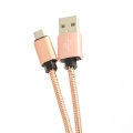 OMEGA  METAL CABLE MICRO USB TO USB 1.8A 1M ROSE GOLD [44207]