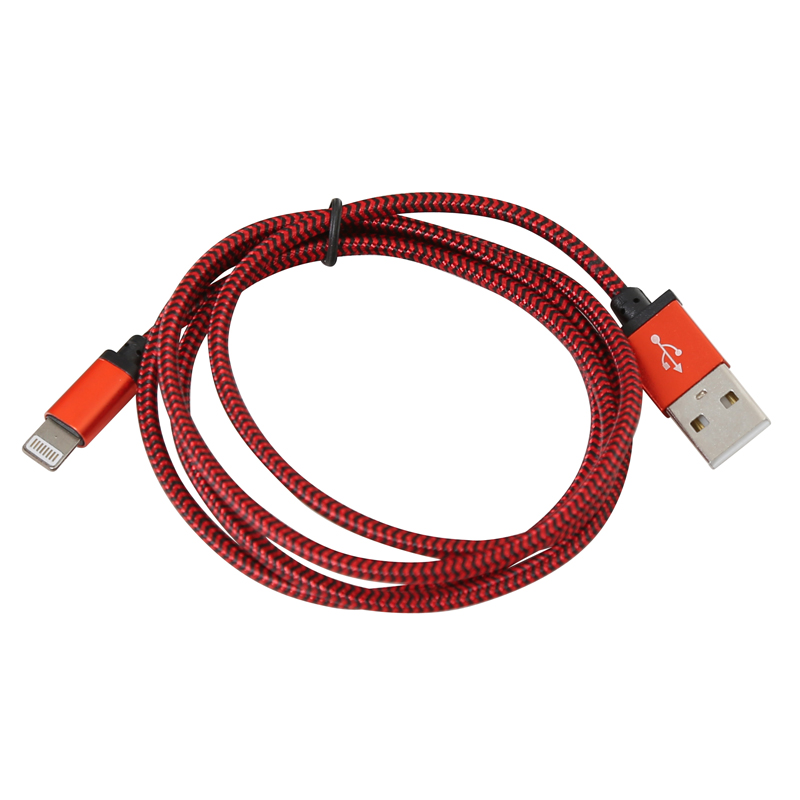 PLATINET ERIS USB LIGHTNING FABRIC BRAIDED CABLE 1M RED