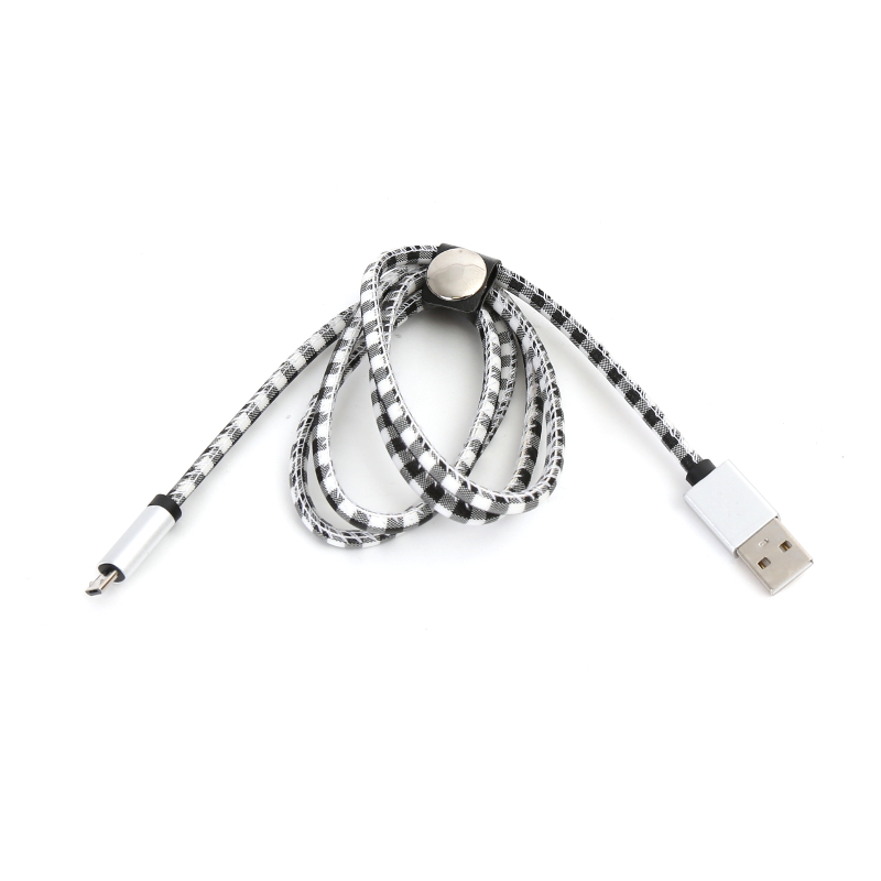 Kabel USB-microUSB PLATINET Mamba skórzany 1 m biały
