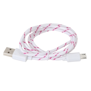 FABRIC BRAIDED MICRO USB TO USB CABLE 1M WHITE [42322]
