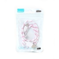 OMEGA REPTILE FABRIC BRAIDED MICRO USB TO USB CABLE 1M WHITE [42322]