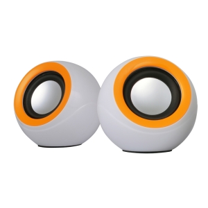 OMEGA SPEAKERS 2.0 OG-116B WHITE ORANGE 2x5W RMS USB [42724]