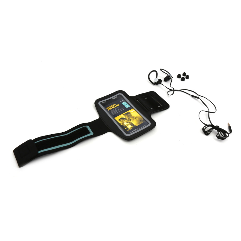 PLATINET IN-EAR EARPHONES + MIC SPORT + ARMBAND  PM1070 BLACK [42926]