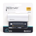 PLATINET POWER BANK LEATHER 2600mAh  WHITE + microUSB cable [43407]