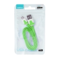 OMEGA USB 2.0 FLAT CABLE microUSB for smartphones, tablets 1M GREEN [41858]