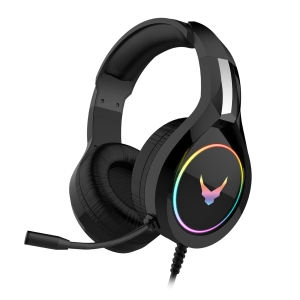 VARR GAMING RGB HEADPHONES 50MM SPEAKERS MIC 3,5MM USB BLACK [45206]