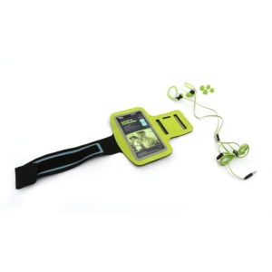 PLATINET IN-EAR EARPHONES + MIC SPORT + ARMBAND PM1070 GREEN [42928]