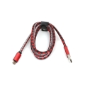 PLATINET MAMBA MICRO USB TO USB LEATHER CHECKED CABLE 1M RED [43443]