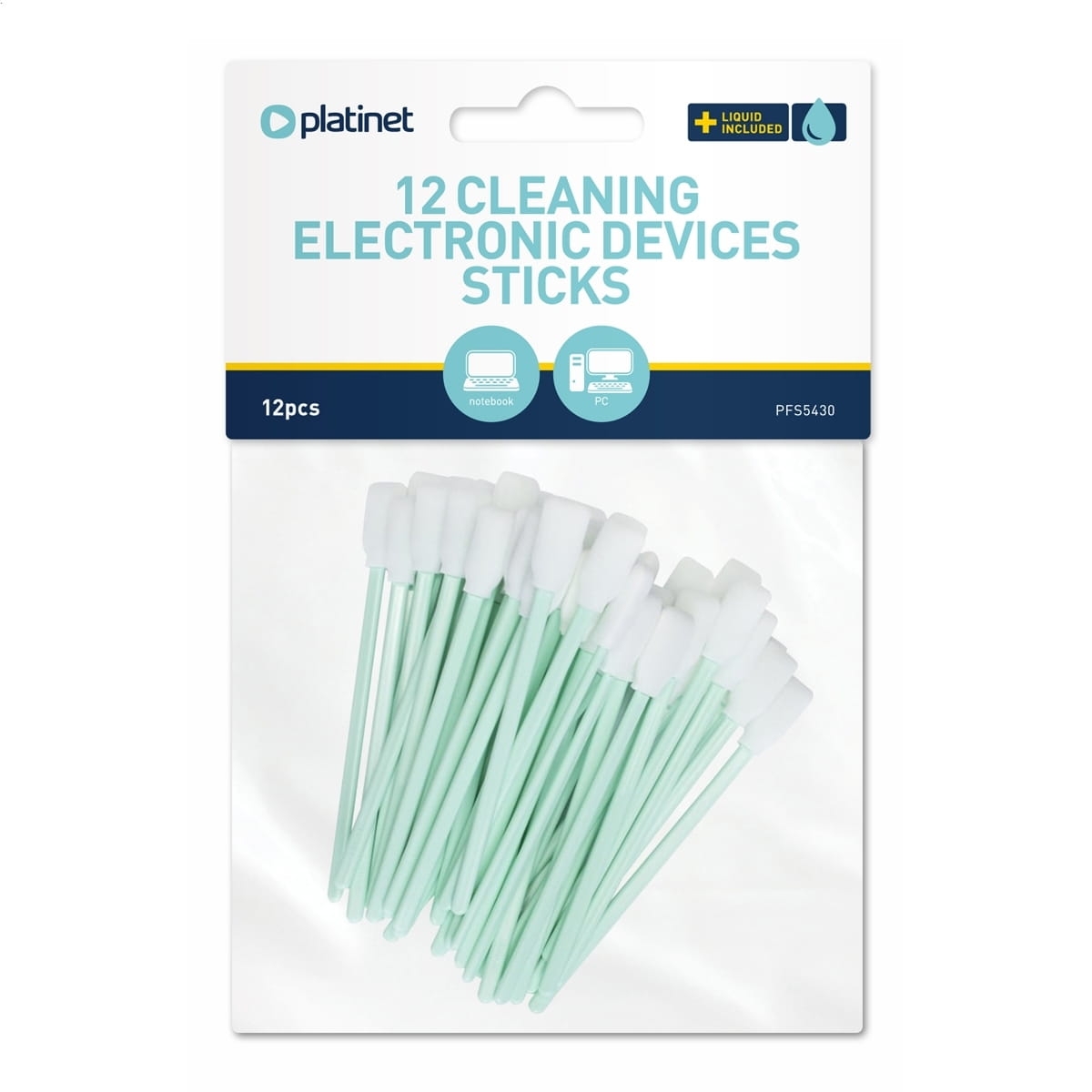 PLATINET PATYCZKI DO CZYSZCZENIA KLAWIATURY + PŁYN 5430 / stick for keyboard cleaning + liquid [43155]
