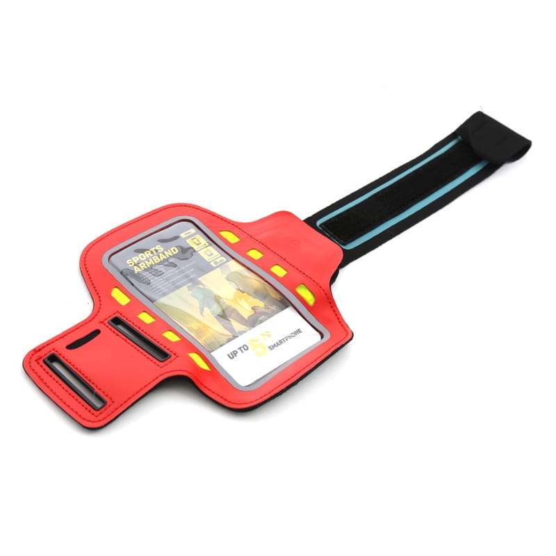 PLATINET SPORT ARMBAND FOR SMARTPHONE RED  WITH LED [43708]