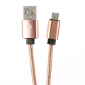 OMEGA  METAL CABLE MICRO USB TO USB 1.8A 1M ROSE GOLD [44207]