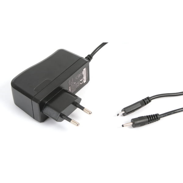 OMEGA TABLET WALL CHARGER 2 TIPS MICRO USB &amp; 2,5x0,7MM [41836]