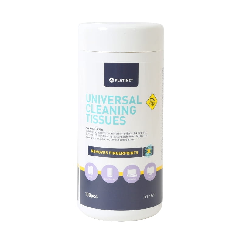 PLATINET CHUSTECZKI NASĄCZONE DO PLASTIKU I SZKŁA 20x13cm 100SZT 5855 / tissues wet for plastic, glass 42638