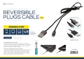 PLATINET MICRO USB TO USB CABLE WITH REVERSIBLE PLUGS 1M BLACK [43466]