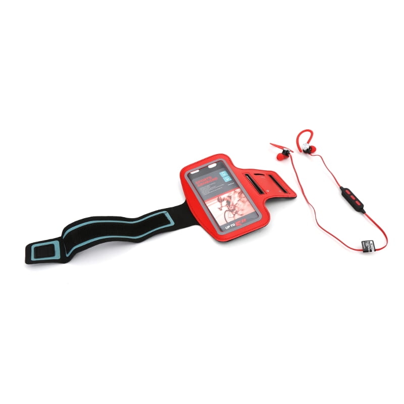 PLATINET BLUETOOTH EARPHONES SPORT + ARMBAND  PM1075 RED [43679]