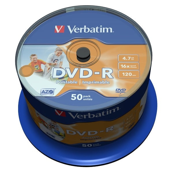 VERBATIM DVD-R 4,7GB 16X PRINTABLE CAKE*50  43533