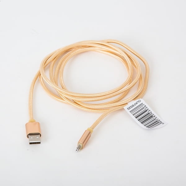 OMEGA IGUANA USB TO MICRO USB FABRIC BRAIDED CABLE 2M GOLD [43936]