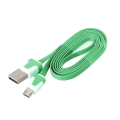 OMEGA USB 2.0 FLAT CABLE microUSB for smartphones, tablets 1M GREEN [41858]
