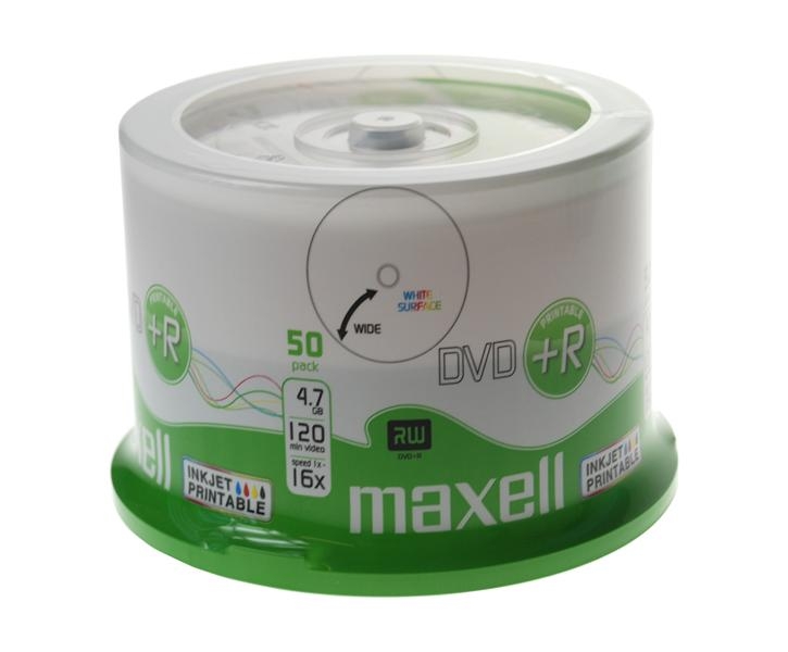 MAXELL DVD+R 4,7GB 16X PRINTABLE FF WHITE CAKE*50 275702.30.TW