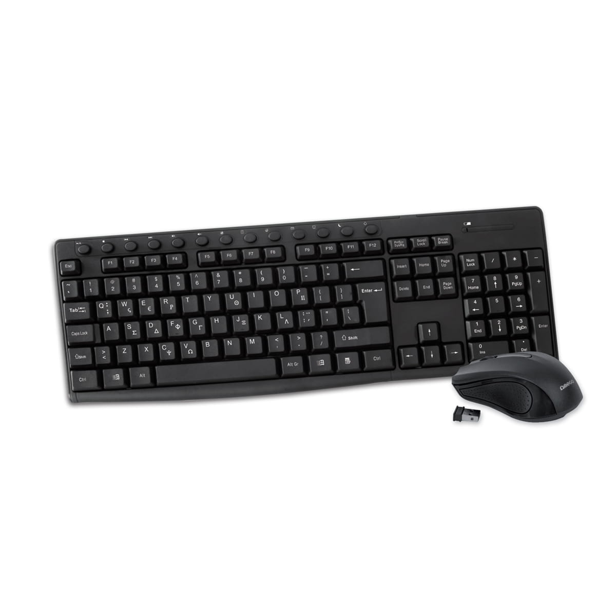 KEYBOARD GR + MOUSE OMEGA OKM071B M-MEDIA W-LESS SET 2.4GHZ BLACK [44444]