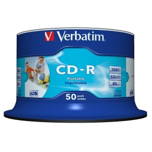 VERBATIM CD-R 700MB 52X AZO PRINTABLE FULL CAKE*50  43438
