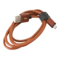 PLATINET HERA MICRO USB TO USB LEATHER CABLE 1M 2,4A BROWN [43293]