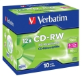 VERBATIM CD-RW 700MB 8-12X JEWEL CASE*10  43148