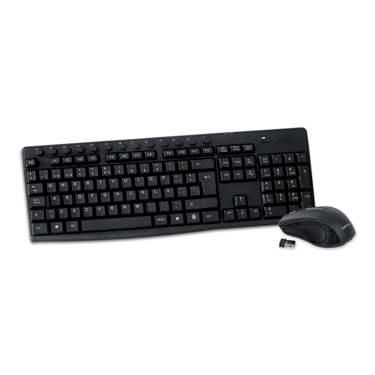 KEYBOARD ES+ MOUSE OMEGA OKM071B M-MEDIA W-LESS SET 2.4GHZ BLACK [44441]