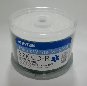 TRAXDATA CD-R 700MB 52X INKJET FF PRINTABLE MEDICAL CAKE*50 901CK50-IW-MD