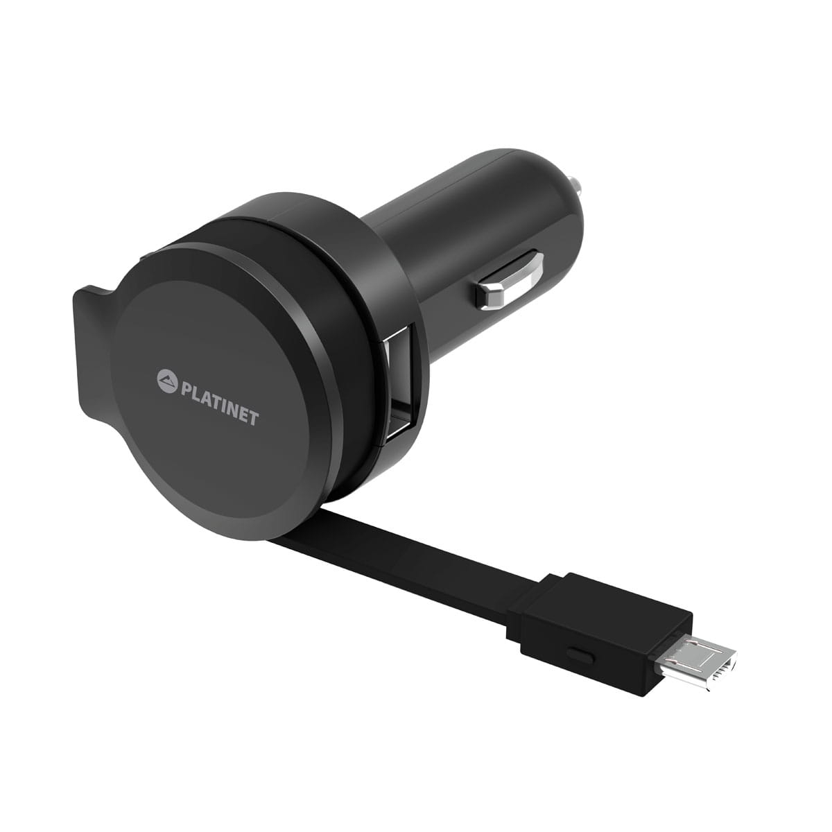 PLATINET CAR CHARGER ROLLING CABLE 2.4A microUSB [44650]