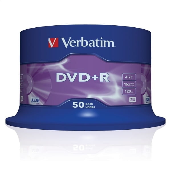 VERBATIM DVD+R 4,7GB 16X CAKE*50  43550