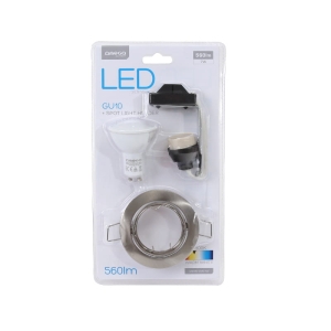 OMEGA SPOTLIGHT HOLDER ROUND NICKEL WITH LED GU10 7W 2800K