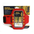 PLATINET SPORT ARMBAND FOR SMARTPHONE RED  WITH LED [43708]
