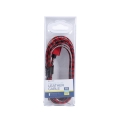 PLATINET MAMBA MICRO USB TO USB LEATHER CHECKED CABLE 1M RED [43443]