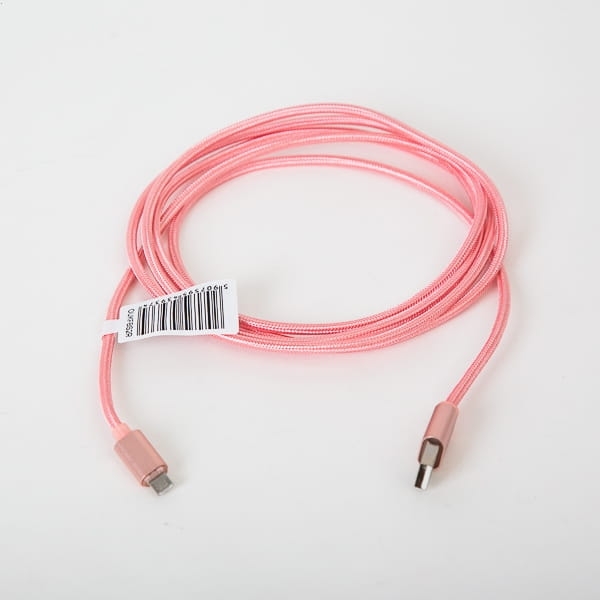 OMEGA IGUANA USB TO MICRO USB FABRIC BRAIDED CABLE 2M ROSE [43937]