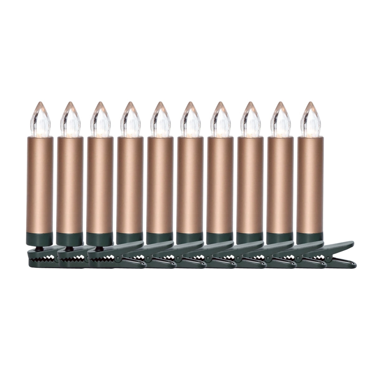 PLATINET MINI LED CANDLE 10 PCS WARM WHITE RGB GOLD COLOUR WITH REMOTE RGB [44920]