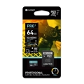 PLATINET microSDXC  SECURE DIGITAL + ADAPTER SD 64GB class10 U1 70MB/s [43998]